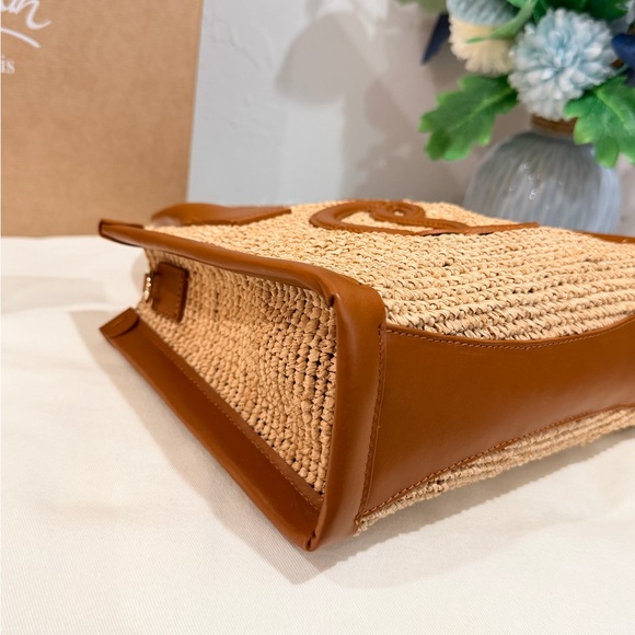 Bundle Of 2✨Christian Louboutin By My Side Raffia Tote Bag & Matching Bag Charm - Picture 13 of 16